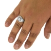 Picture of Small 1/2 inch Sterling Silver Horseshoe Ring for Women Horse Head Polished Finish sizes 8 - 14