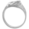 Picture of Sterling Silver Horseshoe Ring for Men Horse Head Diamond Cut Finish 5/8 inch wide sizes 8 - 14