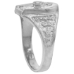 Picture of Sterling Silver Horseshoe Ring for Men Horse Head Diamond Cut Finish 5/8 inch wide sizes 8 - 14
