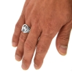 Picture of Sterling Silver Horseshoe Ring for Men Horse Head Diamond Cut Finish 5/8 inch wide sizes 8 - 14