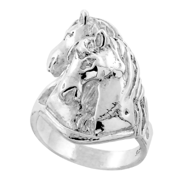 Picture of Sterling Silver Foal and Horse Ring for Men 15/16 inch wide sizes 8 - 13