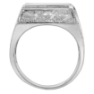 Picture of Sterling Silver Paisley Pattern Nugget Signet Ring for Men Rectangular 1 inch wide sizes 8 - 13