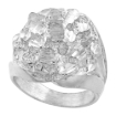 Picture of Sterling Silver Heavy Nugget Ring for Men Round Shape 7/8 inch wide sizes 8 - 13