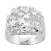 Picture of Sterling Silver Nugget Ring for Men Square Shape 11/16 inch wide sizes 8 - 13