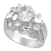 Picture of Sterling Silver Oval Nugget Ring for Men 5/8 inch wide sizes 8 - 13