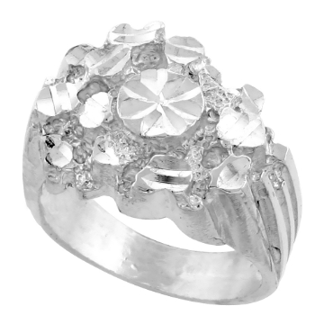 Picture of Sterling Silver Oval Nugget Ring for Men 5/8 inch wide sizes 8 - 13