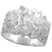 Picture of 9/16 inch wide Sterling Silver Nugget Ring for Men sizes 8 - 13