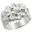 Picture of Sterling Silver Square Nugget Ring for Men 9/16 inch wide sizes 8 - 13