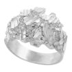 Picture of Sterling Silver Curved Nugget Ring for Men 9/16 inch wide sizes 8 - 13
