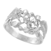 Picture of Sterling Silver Floral Nugget Ring for Men 3/8 inch wide sizes 8 - 13
