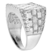 Picture of Sterling Silver Horizantal Grooves Square Nugget Ring for Men 11/16 inch wide sizes 8 - 13