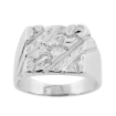 Picture of Sterling Silver Plain Square Nugget Ring for Men 1/2 inch wide sizes 8 - 13