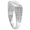 Picture of Sterling Silver Diagonal Groove Narrow Rectangle Nugget Ring for Men 5/16 inch wide sizes 8 - 13