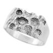 Picture of Sterling Silver Small Square Nugget Ring for Men 7/16 inch wide sizes 8 - 13
