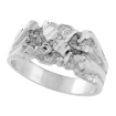 Picture of 3/8 inch Sterling Silver Paisley Pattern Nugget Ring for Men sizes 8 - 13