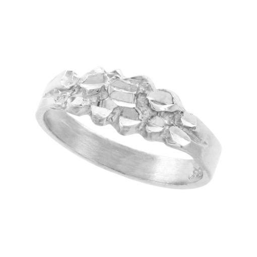 Picture of Dainty Sterling Silver Thin Nugget Ring for Women 1/4 inch wide sizes 6 - 10
