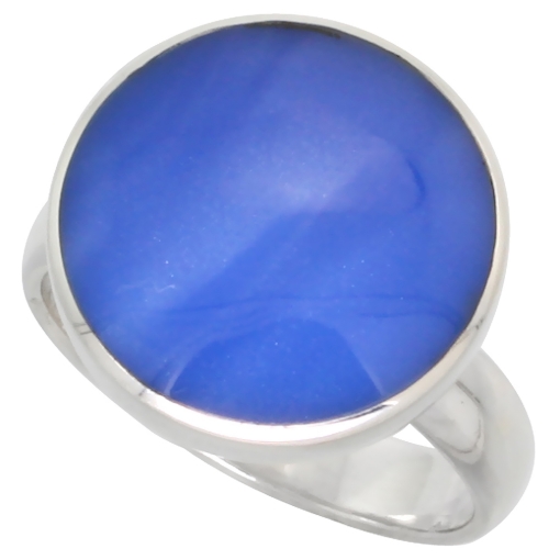 Picture of Sterling Silver Ring, w/ 16mm Round-shaped Blue Resin, 5/8 inch (16 mm) wide