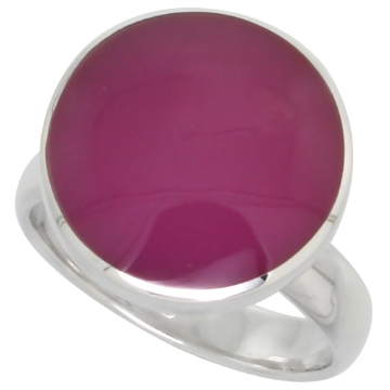Picture of Sterling Silver Ring, w/ 16mm Round-shaped Purple Resin, 5/8 inch (16 mm) wide