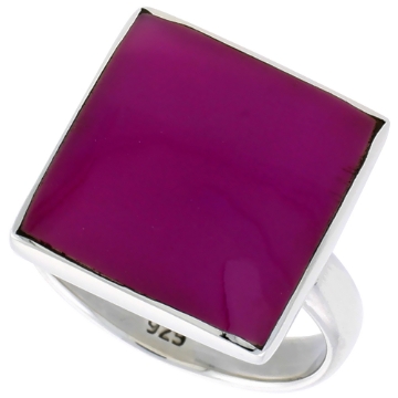 Picture of Sterling Silver Ring, w/ 17mm Square-shaped Purple Resin, 5/8 inch (16 mm) wide