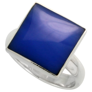 Picture of Sterling Silver Ring, w/ 13mm Square-shaped Blue Resin, 1/2 inch (13 mm) wide