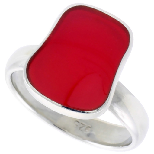 Picture of Sterling Silver Ring w/ Red Resin, 1/2 inch (14 mm) wide