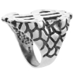 Picture of Oxidized Large Sterling Silver Dollar Sign Ring for Men Nugget textures 8 - 13