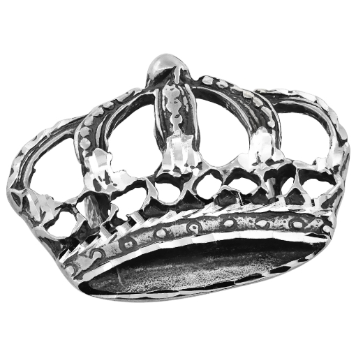 Picture of Sterling Silver Crown Ring for Men Oxidized 1 1/16 inch wide sizes 8 - 13