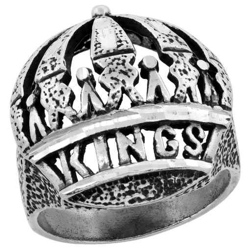 Picture of Sterling Silver Kings Crown Ring for Men Large Domed Oxidized 1 1/16 inch wide sizes 8 - 13