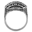 Picture of Sterling Silver Kings Crown Ring for Men Large Domed Oxidized 1 1/16 inch wide sizes 8 - 13