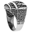 Picture of Sterling Silver Kings Crown Ring for Men Large Domed Oxidized 1 1/16 inch wide sizes 8 - 13