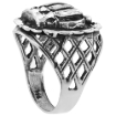 Picture of Sterling Silver Crown Ring for Men Wreath Border Oxidized 15/16 inch wide sizes 8 - 13