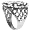 Picture of Sterling Silver Queen Nefertiti Ring for Men Wreath Border Oxidized 1 inch wide sizes 8 - 13