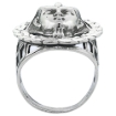 Picture of Sterling Silver King Tut Ring for Men Wreath Border Oxidized 1 inch wide sizes 8 - 13