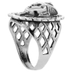 Picture of Sterling Silver King Tut Ring for Men Wreath Border Oxidized 1 inch wide sizes 8 - 13