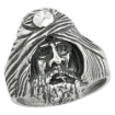 Picture of Sterling Silver Sorcerer Head Ring for Men Oxidized 15/16 inch wide sizes 8 - 13