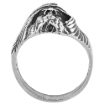 Picture of Sterling Silver Sorcerer Head Ring for Men Oxidized 15/16 inch wide sizes 8 - 13