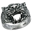 Picture of Sterling Silver Tiger Head Ring for Men Oxidized 3/4 inch wide sizes 8 - 13