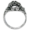 Picture of Sterling Silver Tiger Head Ring for Men Oxidized 3/4 inch wide sizes 8 - 13