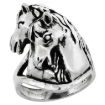 Picture of Sterling Silver Mare and Foal Horse Ring for Men Oxidized 15/16 inch wide sizes 8 - 13