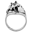 Picture of Sterling Silver Mare and Foal Horse Ring for Men Oxidized 15/16 inch wide sizes 8 - 13
