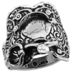 Picture of Sterling Silver Horse Saddle Ring for Men Oxidized 7/8 inch wide sizes 8 - 13
