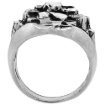 Picture of Sterling Silver Heavy Nugget Ring for Men Oxidized Round Shape 7/8 inch wide sizes 8 - 13