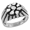 Picture of Oxidized Sterling Silver Round Nugget Ring for Men 9/16 wide sizes 8 - 13