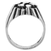 Picture of Oxidized Sterling Silver Round Nugget Ring for Men 9/16 wide sizes 8 - 13