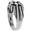 Picture of Oxidized Sterling Silver Round Nugget Ring for Men 9/16 wide sizes 8 - 13