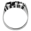 Picture of Oxidized Sterling Silver Floral Nugget Ring for Men 3/8 inch wide sizes 8 - 13