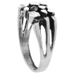 Picture of Oxidized Sterling Silver Floral Nugget Ring for Men 3/8 inch wide sizes 8 - 13