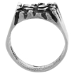 Picture of Oxidized Sterling Silver Plain Small Square Nugget Ring for Men 1/2 inch wide sizes 8 - 13
