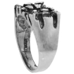 Picture of Oxidized Sterling Silver Plain Small Square Nugget Ring for Men 1/2 inch wide sizes 8 - 13