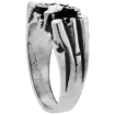 Picture of Oxidized Sterling Silver Paisley Pattern Nugget Ring for Men 3/8 wide sizes 8 - 13